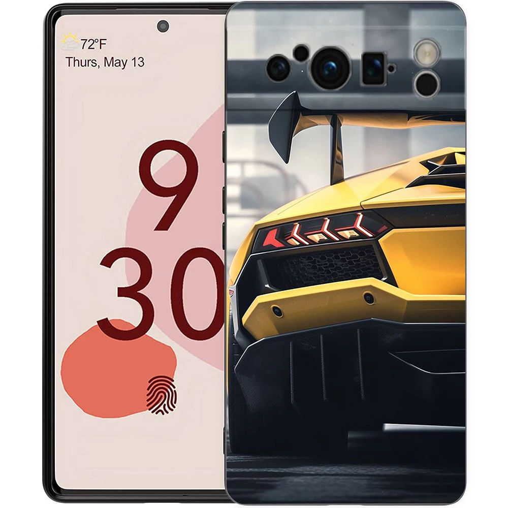 Super Car Sport Shockproof Phone Case – Soft Silicone TPU Black Cover