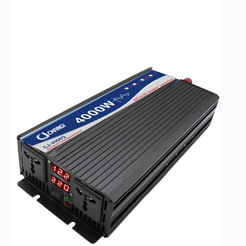 순수 사인파 전력 변환기, 태양광 자동차 인버터, 이중 소켓 변환기, DC 12V, 24V, 48V, 60V, AC 220V, 3000W, 4000W, 5000W
