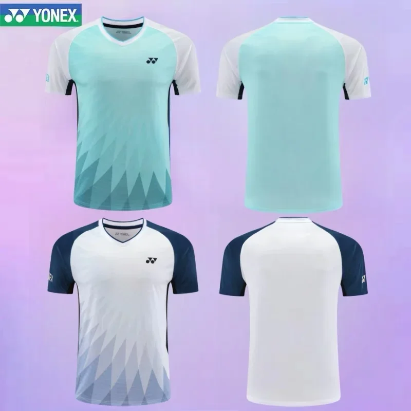 YONEX New Badminton Suits for Men and Women Quick-drying Breathable Sweat-absorbent Short-sleeved Tops for Competition Training