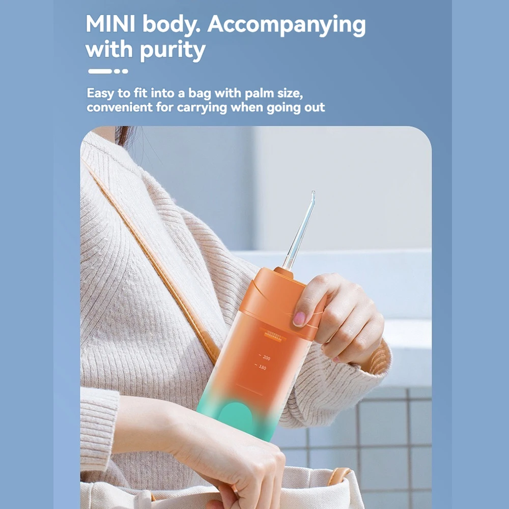 Description Picture 3 of itemPortable Oral Irrigator 240ML Water Tank Rechargeable Water Spray Teeth Cleaner Dental Water Jet Teeth Cleaner For Oral Care