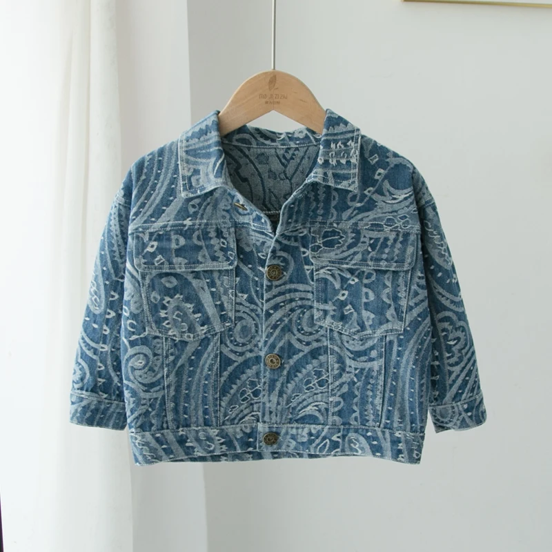 Джинсы с отложным воротником и пуговицами, однотонные, с цветочным принтом