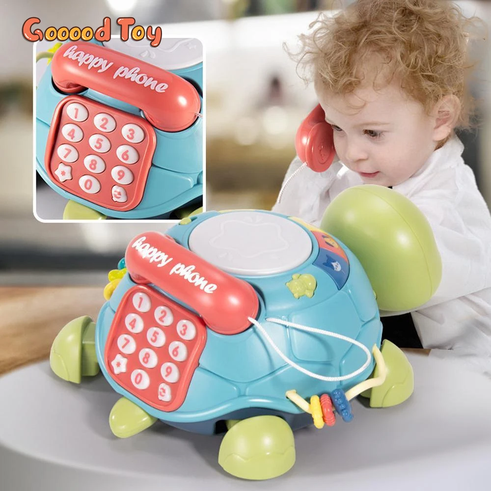 

Children's Phone Early Baby Toy Learning Education Education Story Machine Baby Puzzle 6 Months Baby Crawling Music Turtle Phone