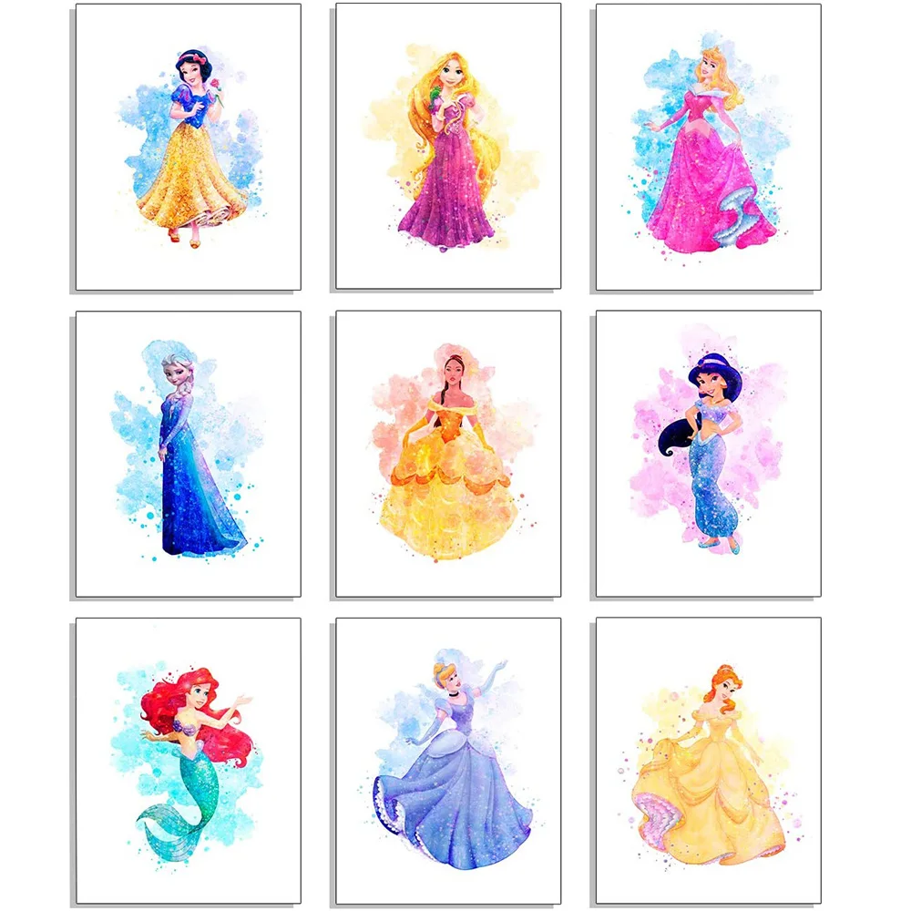 

Картина на холсте Disney, Белоснежка, настенный художественный плакат, печать, маленькая Русалочка, портрет, фотография, украшение для дома
