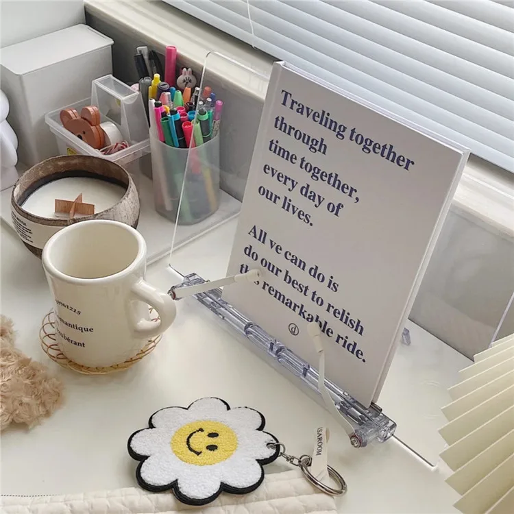 Transparent Acrylic Adjustable Lift Simple Bookshelf Tablet Ipad Desktop Bracket Book Clip Fixed Children\'s Book Clip Artifact