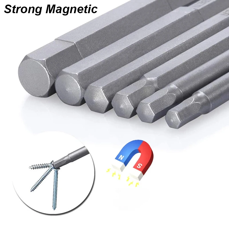 Hex Allen Wrench Bit Set Metric Imperial SAE Screwdriver Electric Power Drill Adapter Driver Key Socket Security Magnetic Tip 4
