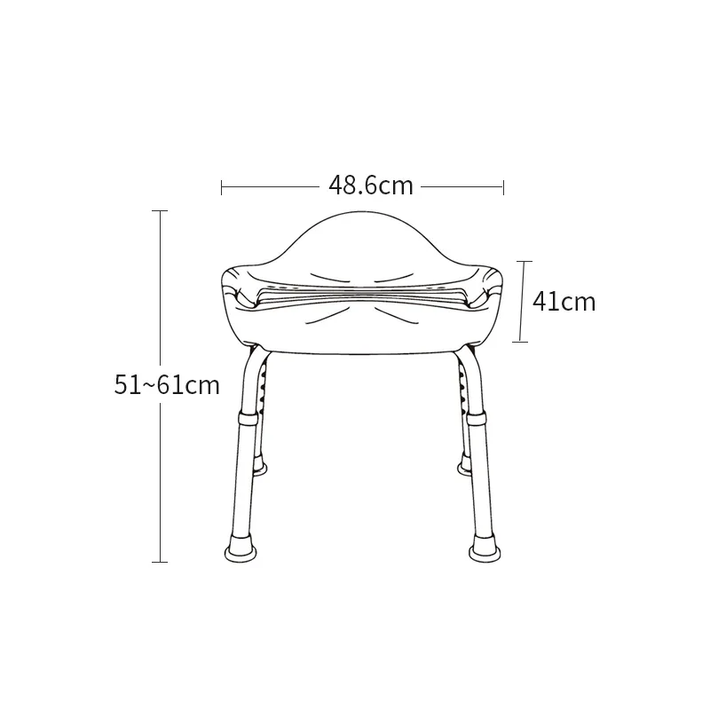 Lightweight Aluminum Alloy Bathroom Shower Chairs with Backrest Elderly Bath Chairs Furniture Shower Bench Non-slip Bath Seat
