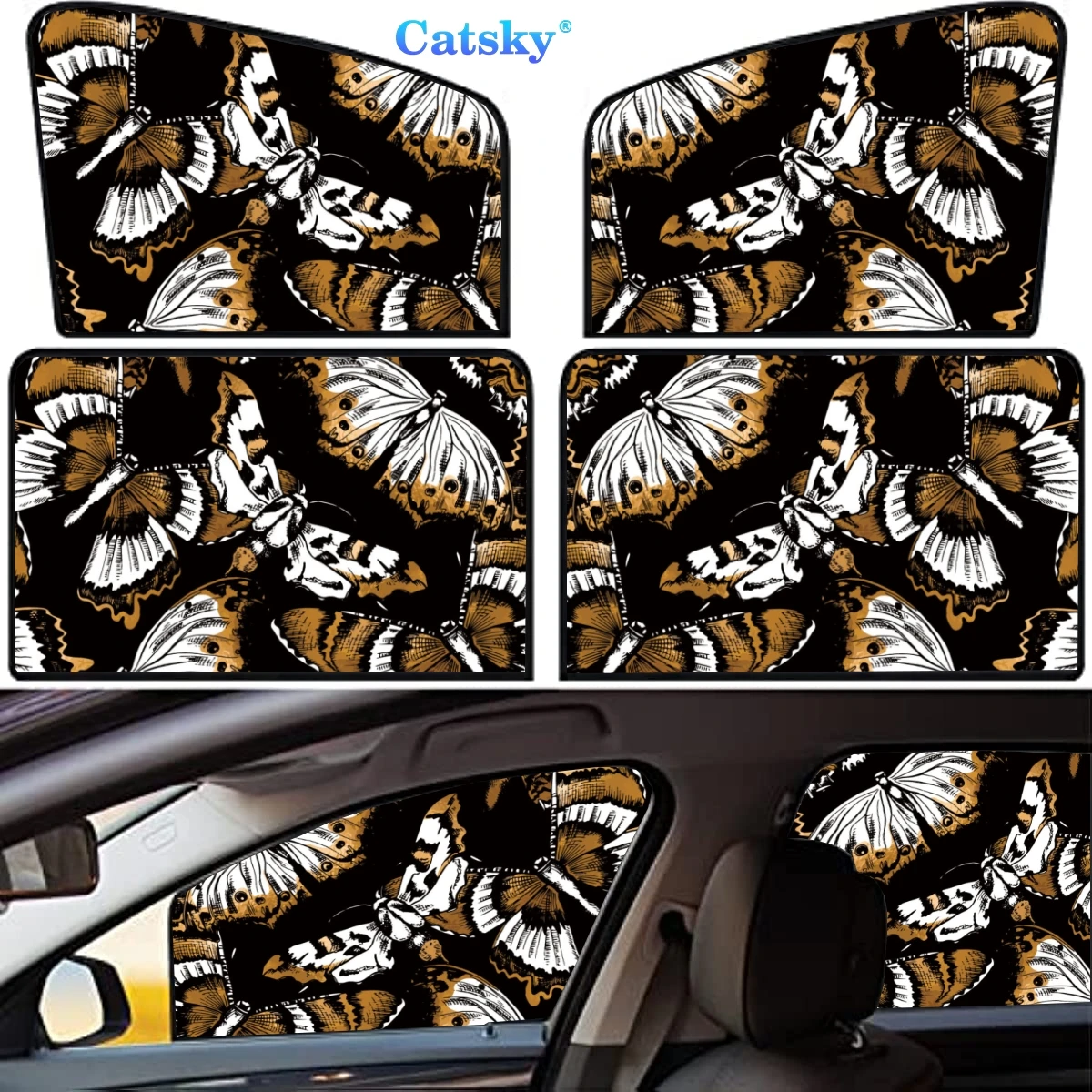 

4 Pieces Privacy Car Window Sun Shades Magnetic Blackout Car Window Covers Car Curtains Car Window Sun Shades Covers Auto