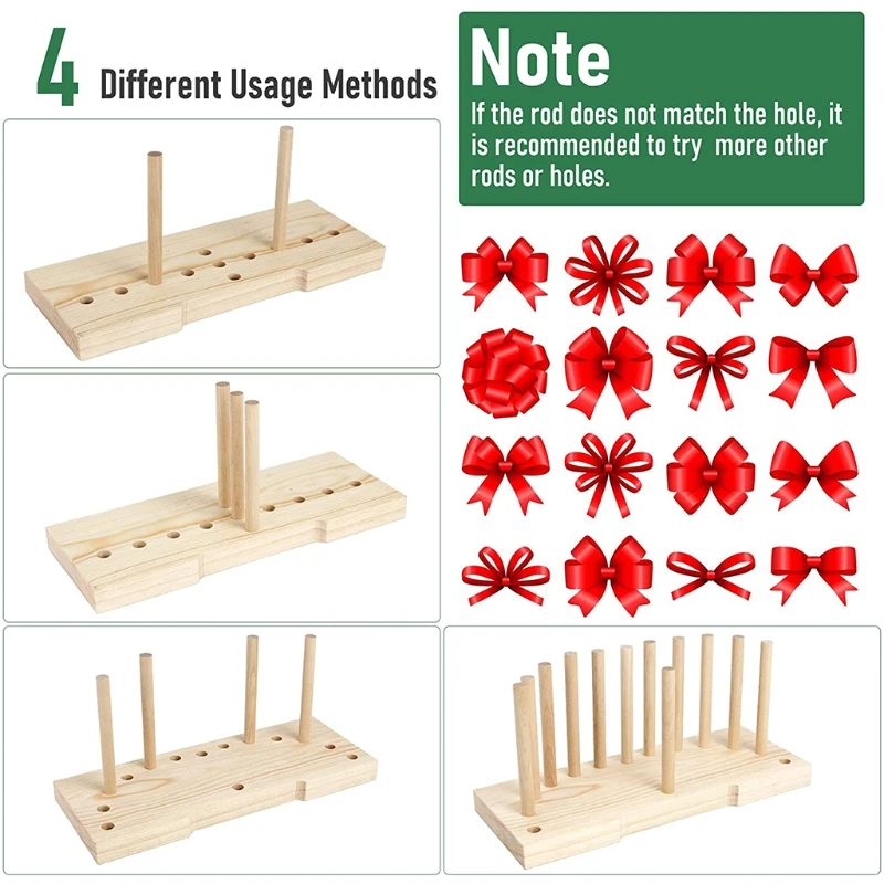 Multipurpose Bow Maker for Ribbon Wooden Bow Making Tool for Ribbon Crafts  DIY Decoration for Christmas Valentine's Day