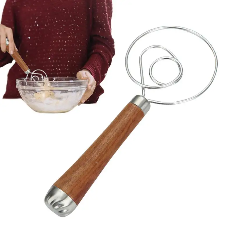 

Large Hand Danish Dough Whisk Bread Mixer Stainless Steel Cake Pastry Dough Mixer tools for Quick Mixing kitchen accessories