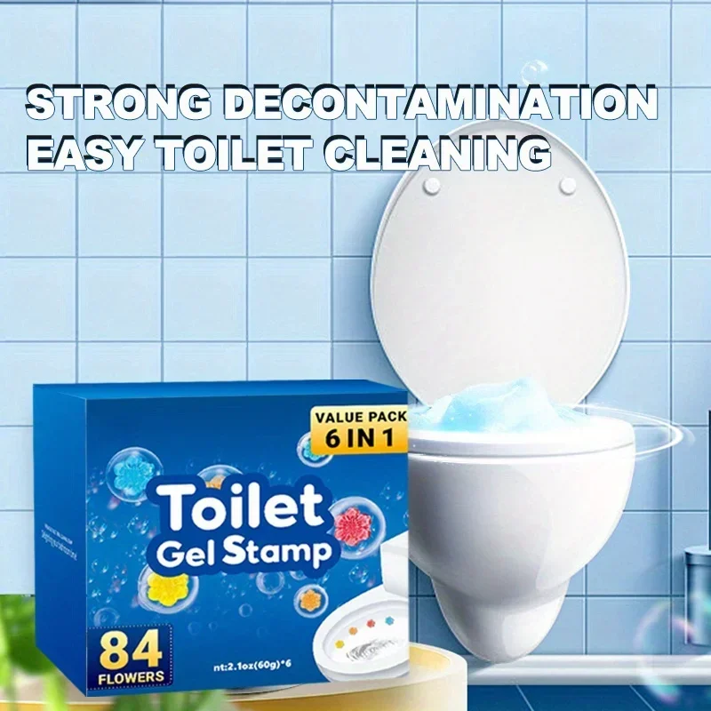 Toilet Cleaner Gel 6pcs in a box toilet cleaner gel, aromatic deodorizing air freshener, floral scented toilet freshener aromatherapy deodorizing
