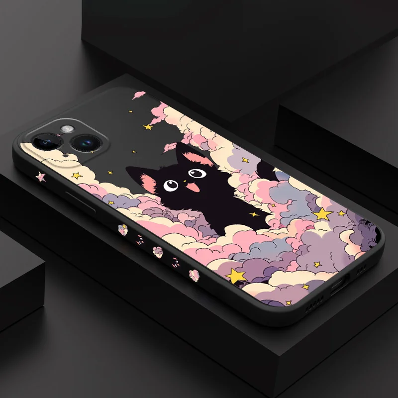 Vibrant Cat Cloud Silicone Phone Case Cover