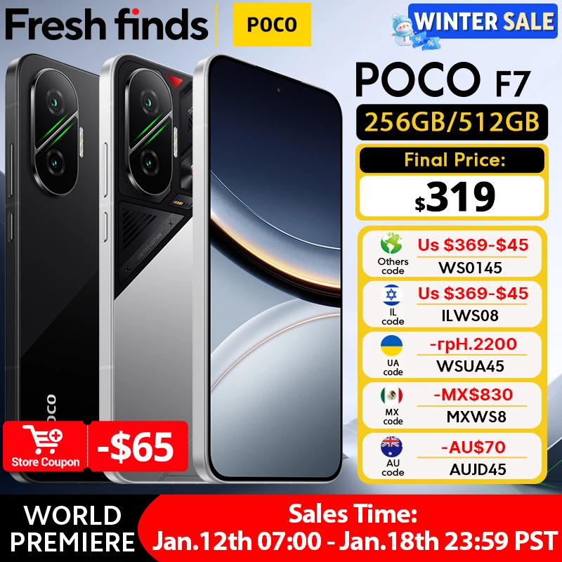 Smartphone POCO F7 5G Snapdragon 8s Gen 4 NFC 12GB RAM 256GB, 6.83