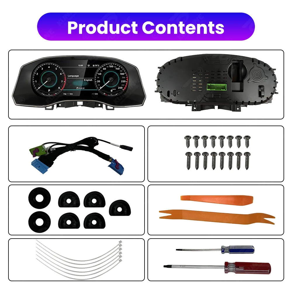 Grupo Digital LCD de 12,3 pulgadas para Volkswagen Amarok 2017-2020, grupo de instrumentos virtuales, velocímetro, medidor de cabina 5