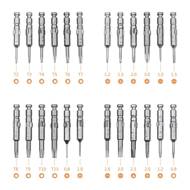 1* Screwdriver handle, 24* screwdriver head, 1* case, 48