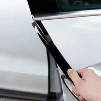 Car Stickers 3/5/7/10 cm Glossy Black Vinyl Wrap Stripe Adhesive Window Trim Film For Pillar Hood Roof Door 5