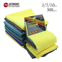 AUTOBRIGHT 40x40CM Microfiber Cleaning Towel 3/5/10pcs Wash Towels Extra Soft for Car Cleaning Drying 300gsm Cloth Car Wash 1