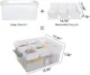 Plastic Storage Box with Removable Tray Craft Organizers and Storage Clear Storage Container for Organizing Bead, Tool, Sewing 2