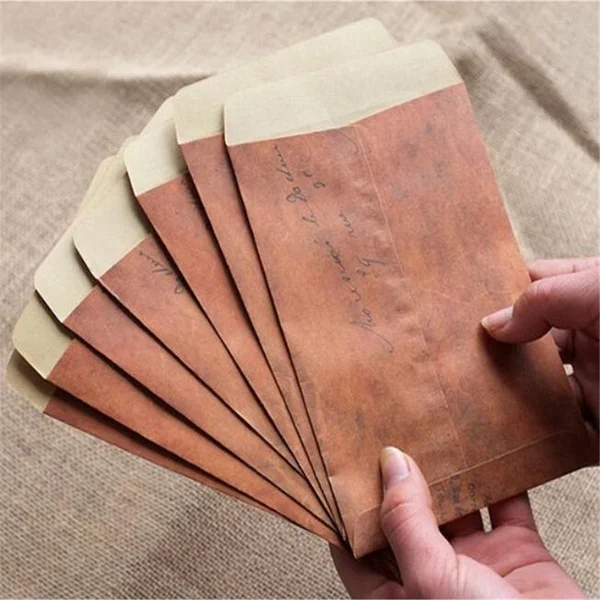 Old Style Vintage Paper Envelope 10Pcs/lot Brown Kraft Packaging Retro Postcard Invitation Card Small Gift Letter