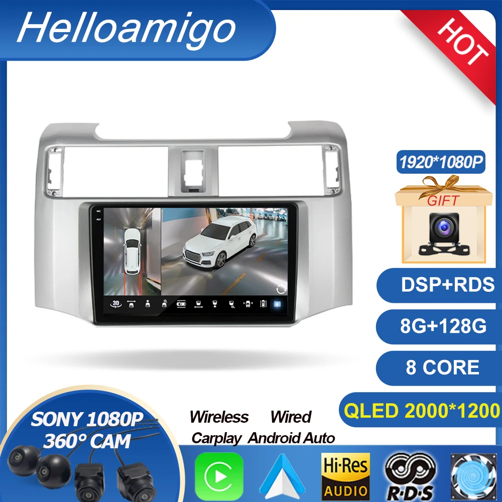 

Для Toyota 4runner 4runner 2014-2019 автомобильное радио мультимедийный плеер GPS WIFI BT стерео IPS No 2 din DVD Android 12