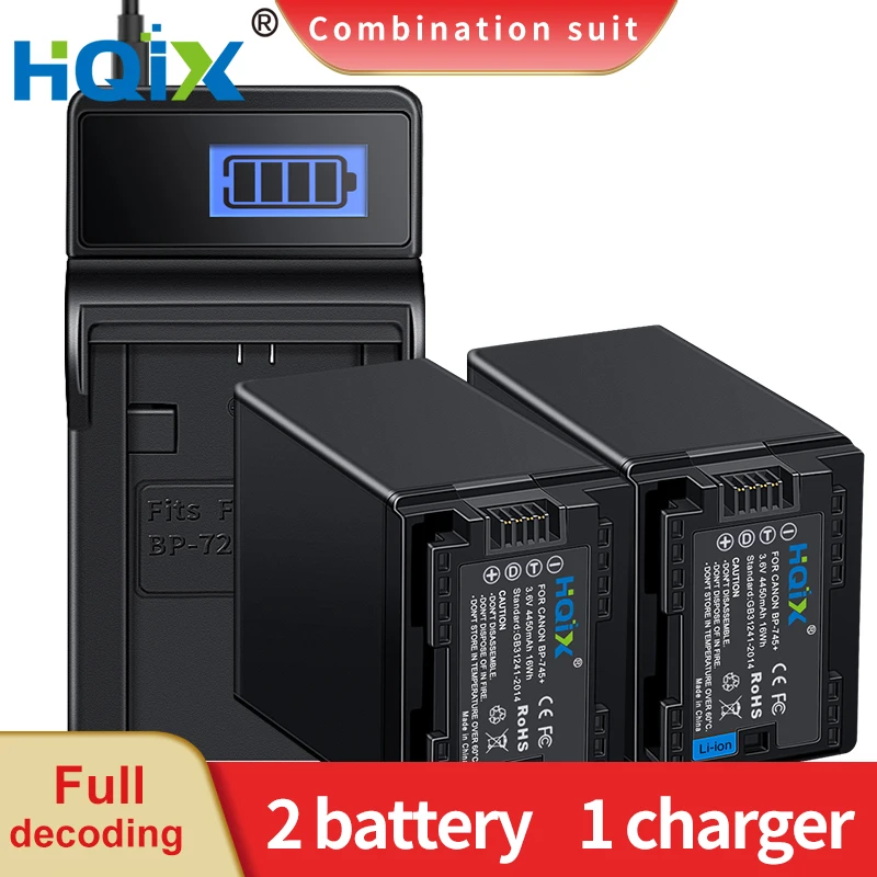 Hqix Per Canon Ivis Hf R82 R800 Legria Hf R36 R46 R38 R56 R66 R76 R86 R306 M50 M52 M56 M500 M506 Macchina Fotografica Bp-745 Caricatore Di Batteria