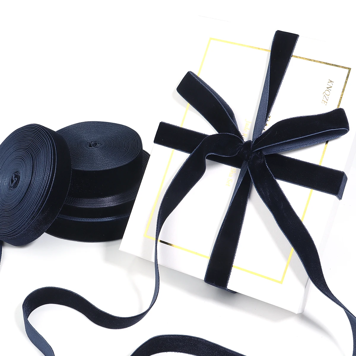 5–10 Yards dunkelblaues Samtband, Weihnachts-Spitzenbänder, Großhandel, Geschenkverpackung, Dekoration, handgefertigt, Urlaub, Party-Dekoration – Detail 5