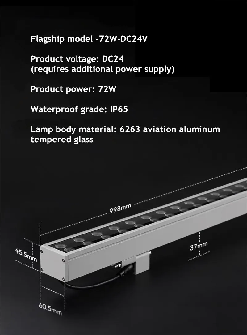 thumbnail image 1 of Lámpara de pared LED para exteriores, iluminación exterior de edificios, proyectos de iluminación para jardín, paisaje, luces de contorno, 24 V, 18 W, 24 W, 36 W, 1 of 5