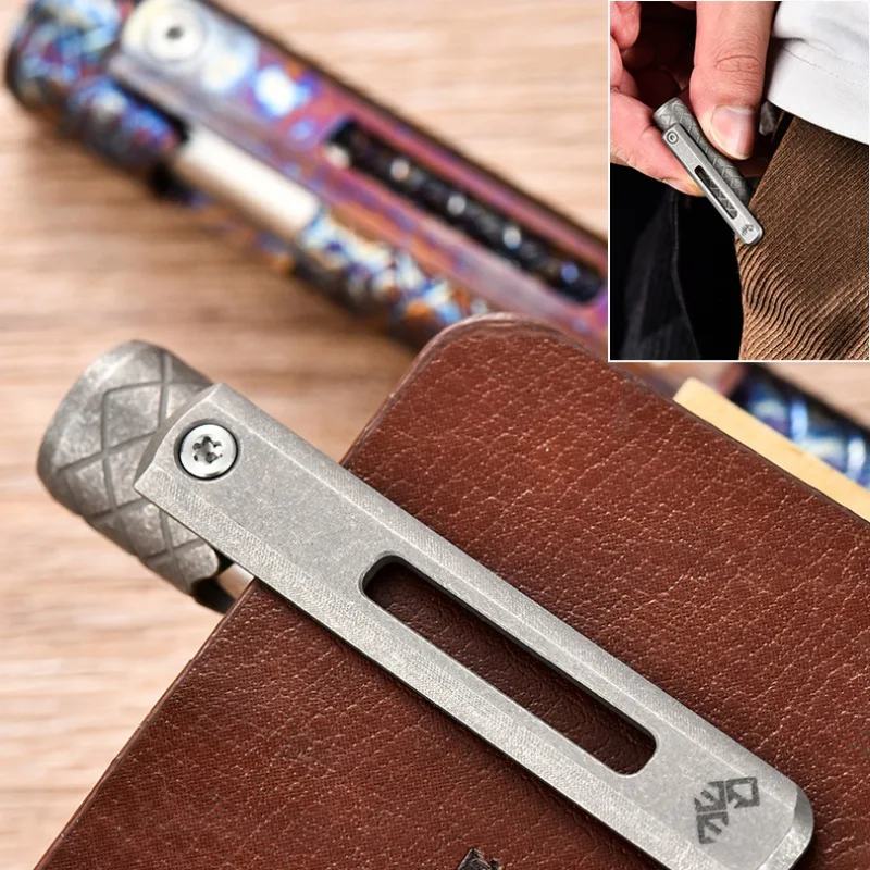 EDC 티타늄 합금 전술 펜, 다기능 크로바 창 차단기 도구, 고급 서명 쓰기 펜, 상자 포함 선물
