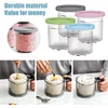 4Pcs/lot Ice Cream Pints Cup, Ice Cream Containers with Lids for Ninja Creami Pints NC301 NC300 NC299AMZ Series Ice Cream Maker 3