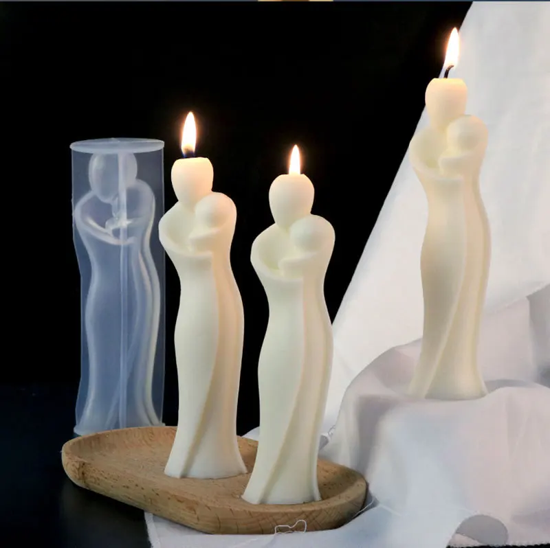 Hug Lover Portrait Candle Silicone Mold DIY Human Body Couples Mother Child Candle Making Craft Gifts Home Decor Accessories