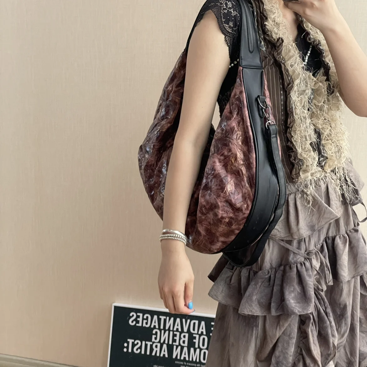 Half Moon Crumpled Dumpling Shoulder Bag Ruched Crossbody Bags for Women Designer Luxury Bags New Large Capacity Tote Bag