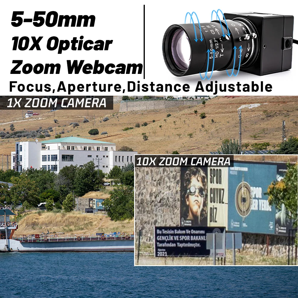 10X Zoom Industrial IP Camera 2MP 50FPS High Speed Motion Camera 5-50mm Manual Z