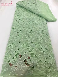 Environmentally Friendly colors Fashion French Mesh non Fading Embroidery Fabric African Nigerian Lace Fabric For Wedding Dress