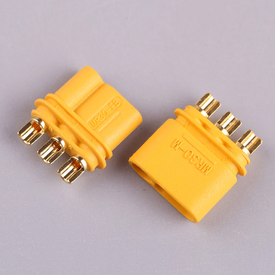 MR30 Stecker Buchse 3x Goldstecker für Brushless Motor Regler | Kabel & Stecker | Zubehör MR30 Stecker Buchse 3x Goldstecker für Brushless Motor Regler | Kabel & Stecker | Zubehör