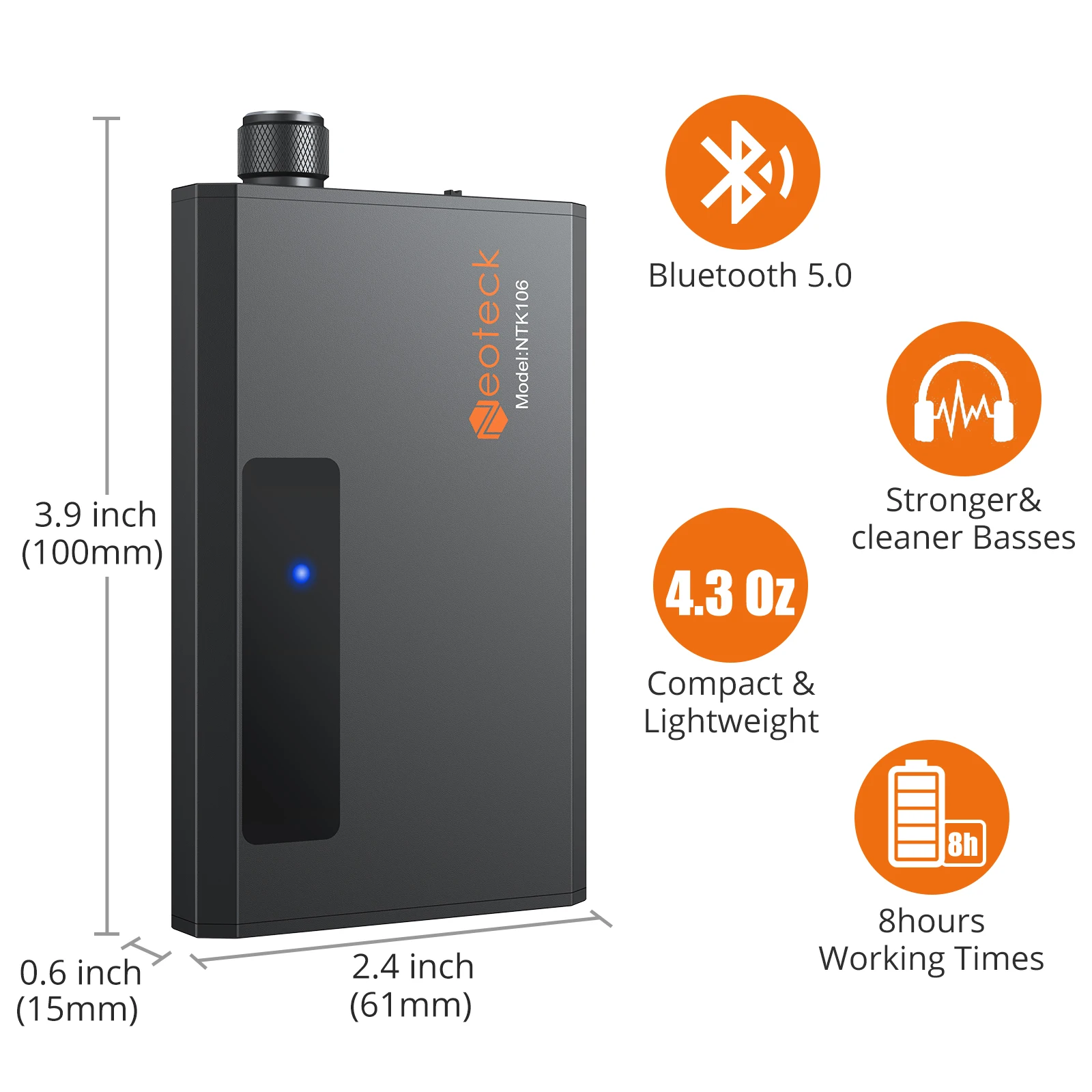 Headphone amplifier 16-150&Omega; Bluetooth-Compatible 3.5mm AUX with 3.5MM Cable