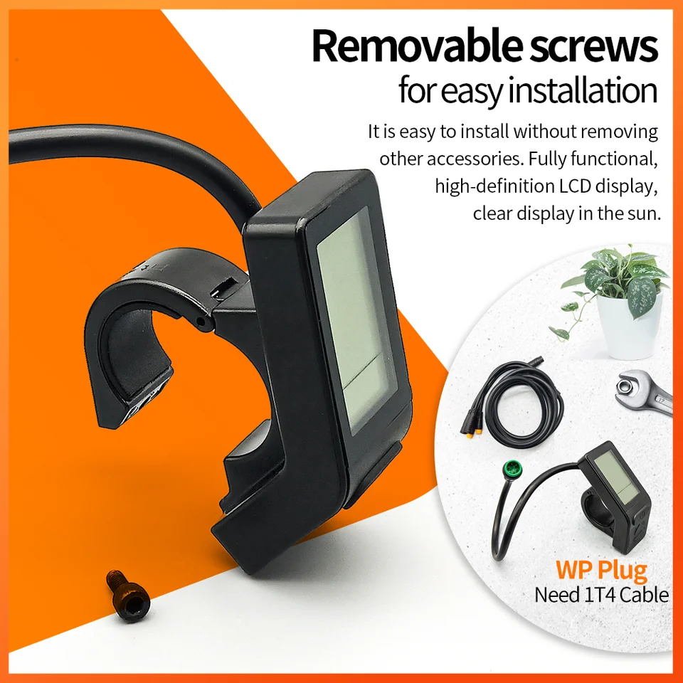 Mètre D'affichage LCD pour Vélo électrique, 5 Broches 24V 36V 48V 60V