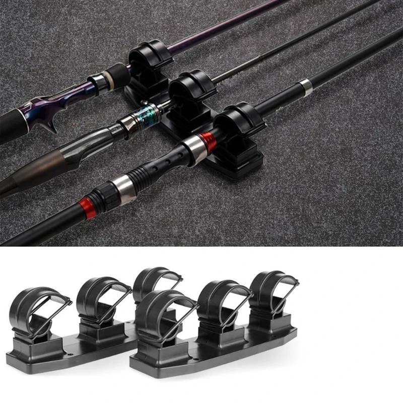 Horizontal 3 Rod Fishing Rod Holder Wall Mounted Fishing Poles Rack for Garage, Wall Mount Stand Easily Install