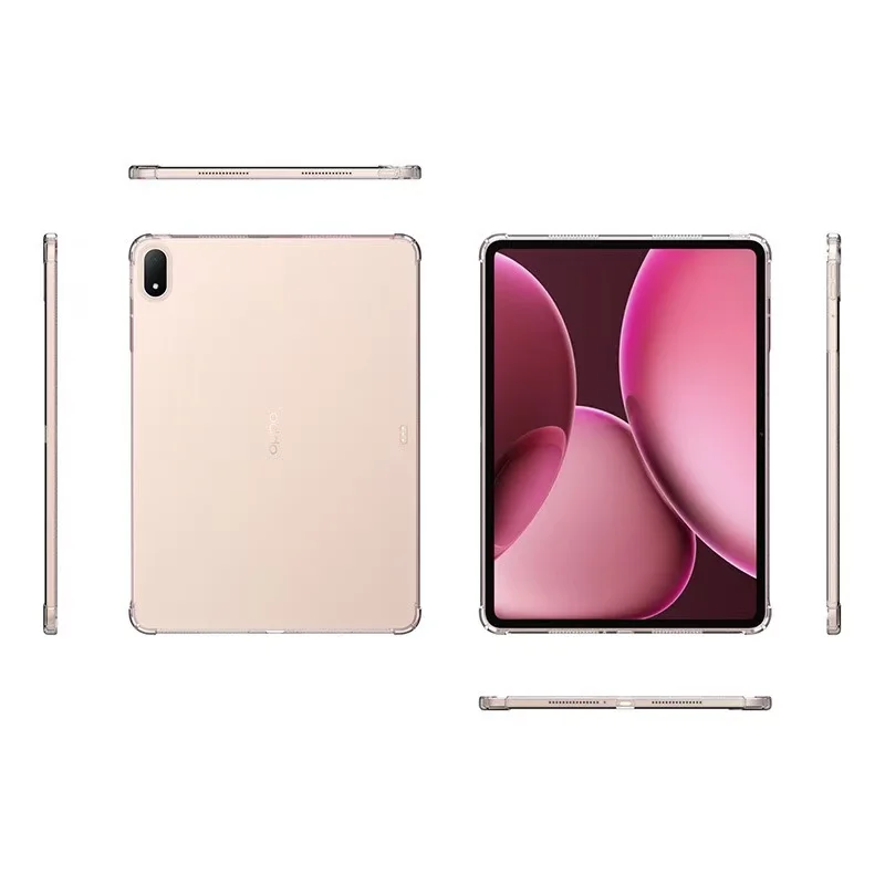 Clear Soft TPU Tablet Back Cover with Shockproof Airbags - Fits 13.2 Tablets