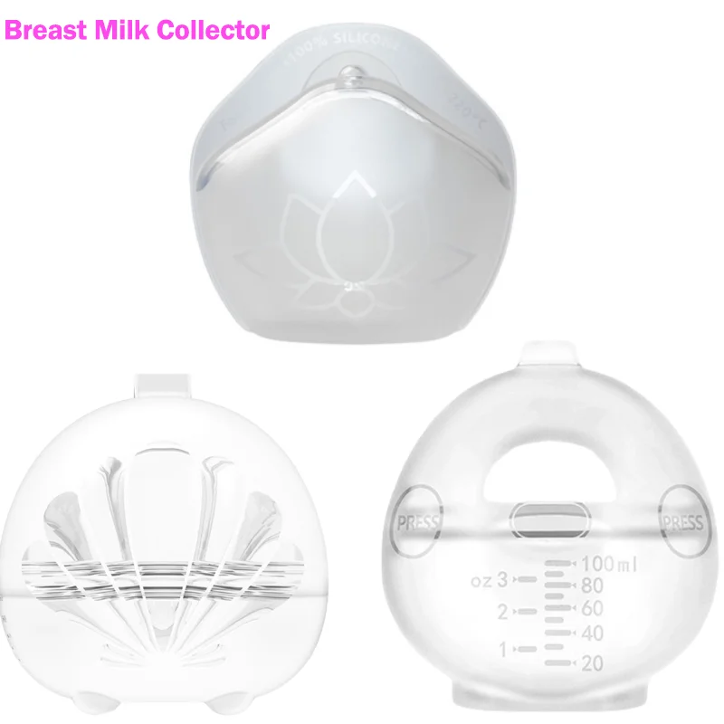 80-100ml Upgraded Wearable Silicone Breast Milk Manual Breast Collector Nipple Protector Leak-proof Saver Reusable