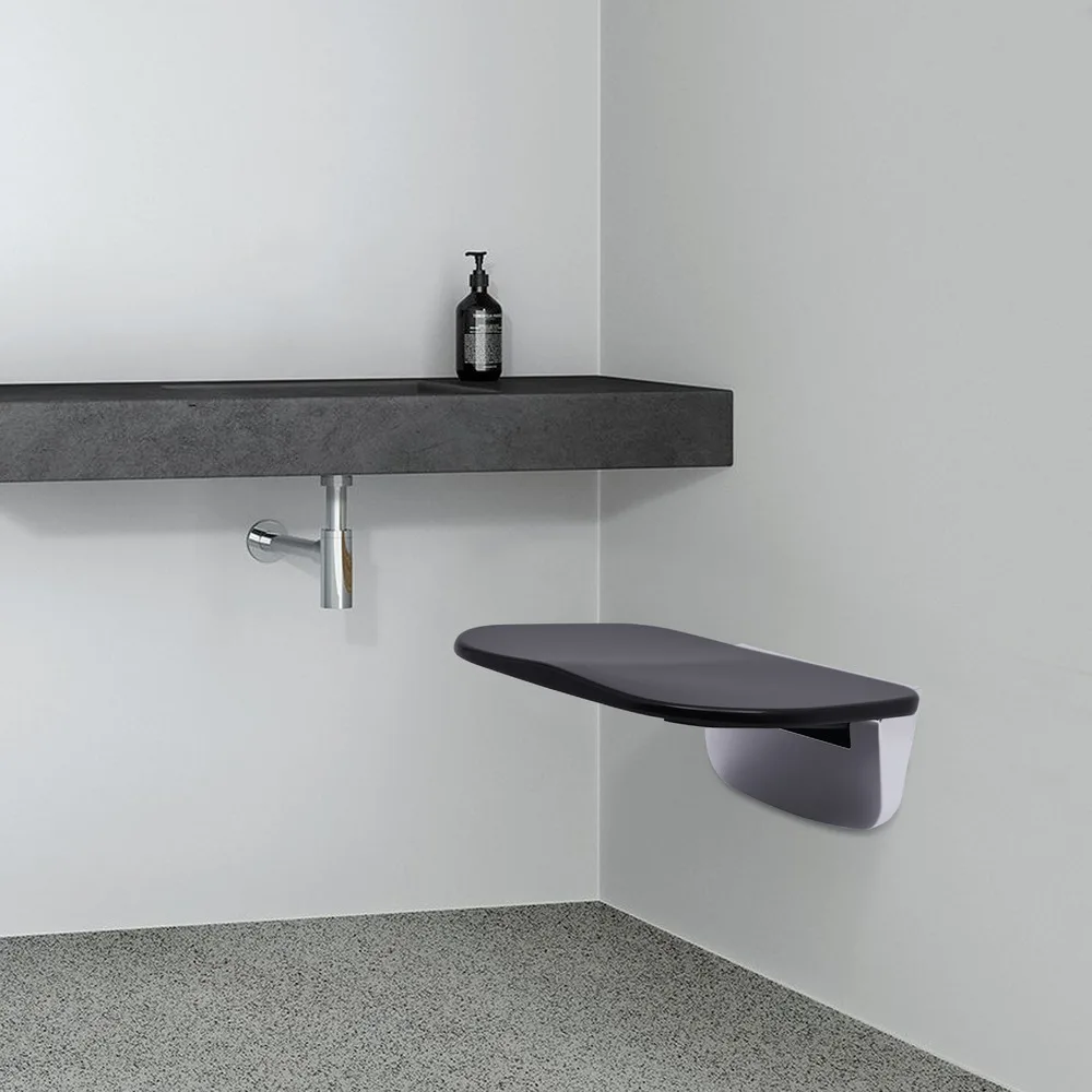 Bymaocar Folding Shower Seat Wall Mounted Easy to Clean Foldable Shower Chair 200kg Load-bearing for Disabled Elderly & Seniors