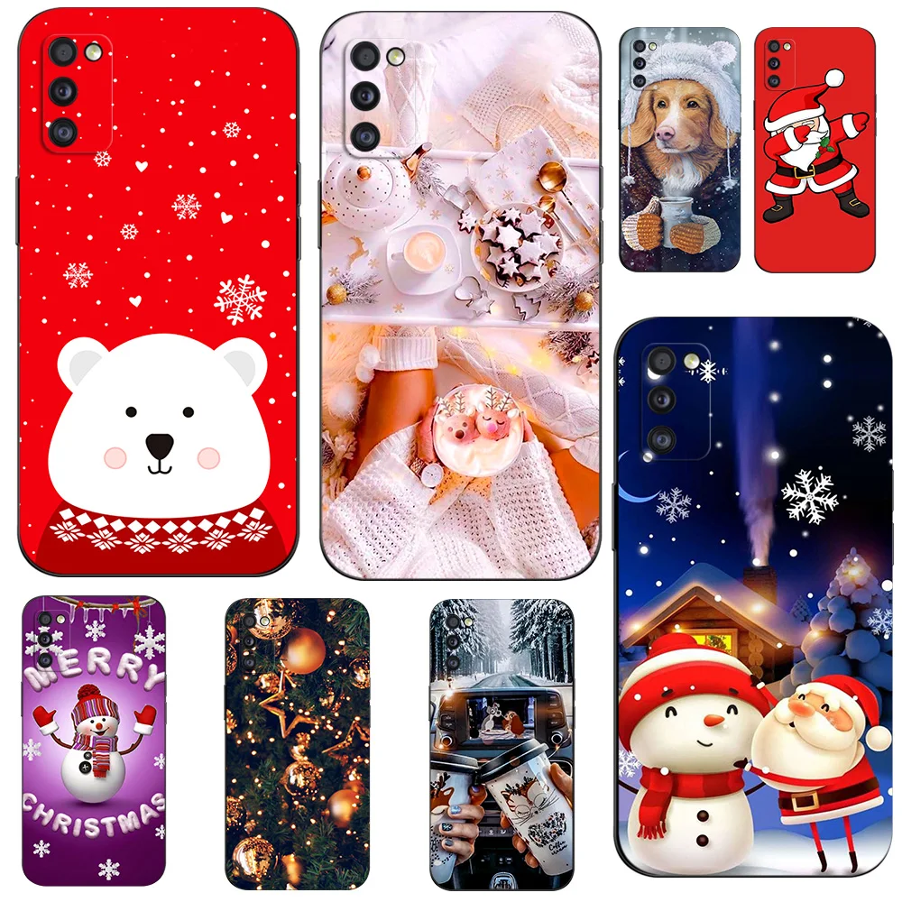 Per Samsung Galaxy A41 Custodia 6.1 "Cover In Silicone Per Samsung A41 Galaxya41 A415 Custodia In Tpu Nero Buon Natale Inverno Neve