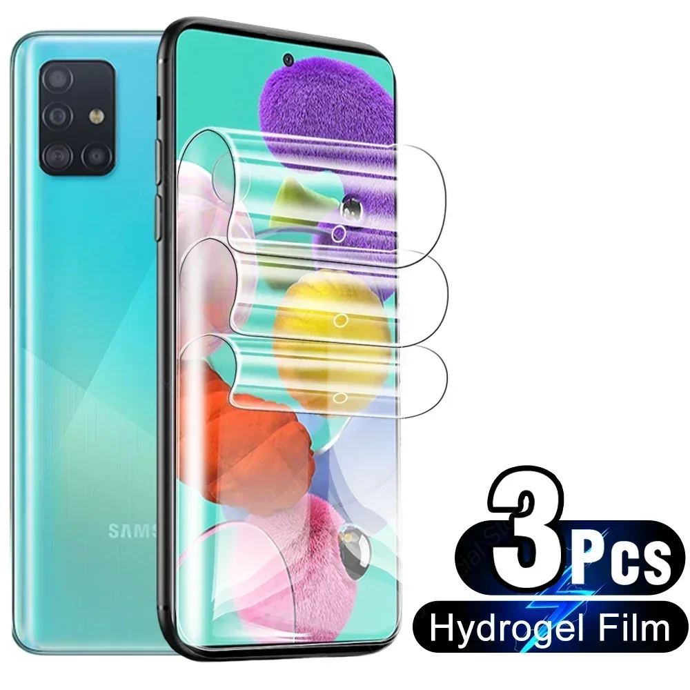 3 Pcs Full Glue Hydrogel Film Protettivo Per Samsung Galaxy A51 Screen & Back Protector Su A5 A 5 1 M 51 M51 Non Vetro Temperato