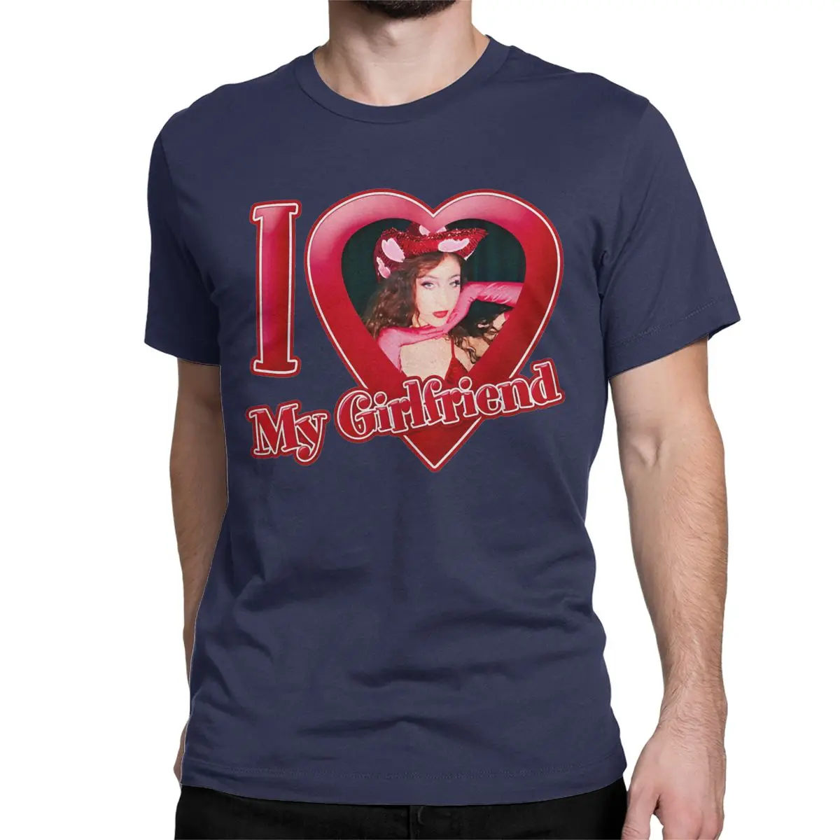 thumbnail image 1 of Camisetas de algodón con la frase "Amo a mi novia" de Chappell Roan para hombre y mujer, camisetas de manga corta con cuello redondo y cantante musical., 1 of 7