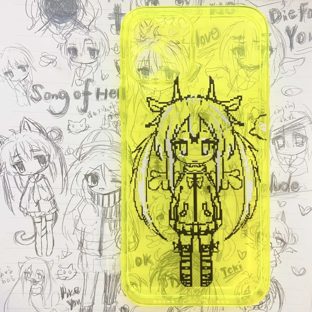 Y2K Yellow Soft Cases For iPhone 14Promax 13Pro 12 11 Kawaii Cartoon y2k-yellow-soft-cases-for-iphone-14promax-13pro-12-11-kawaii-cartoon