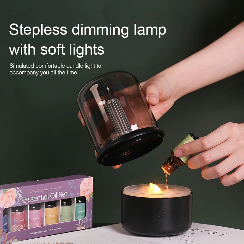 DQ702 Air Humidifier Simulation Candlelight Aromatherapy Essential