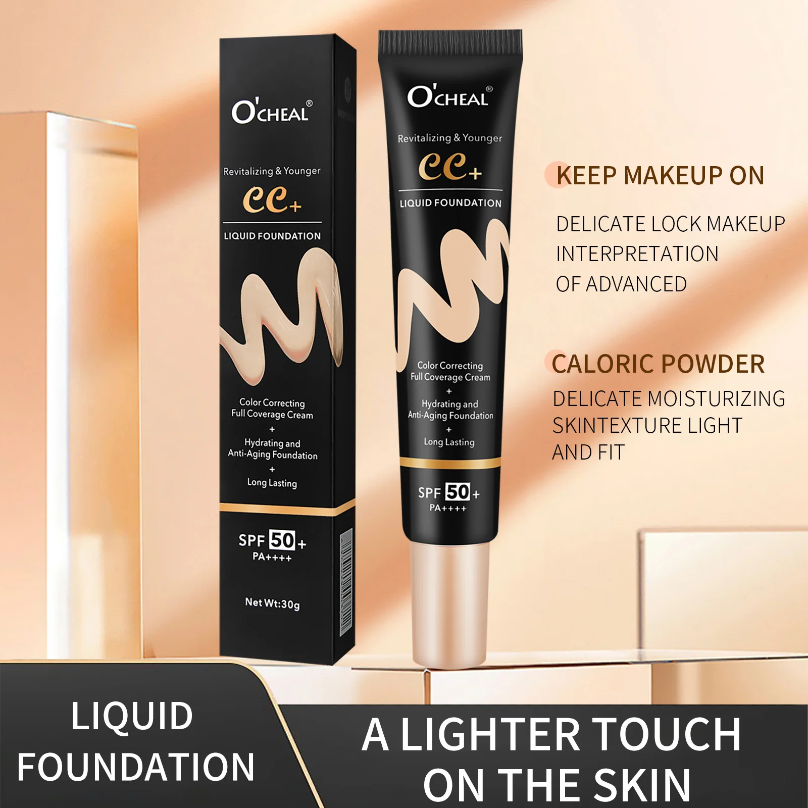 Ocheal 30g BB/CC sunscreen Cream SPF 50/PA+++ Facial Liquid Foundation Cream Anti-Aging Long Lasting Full Coverage Cream Powder 6