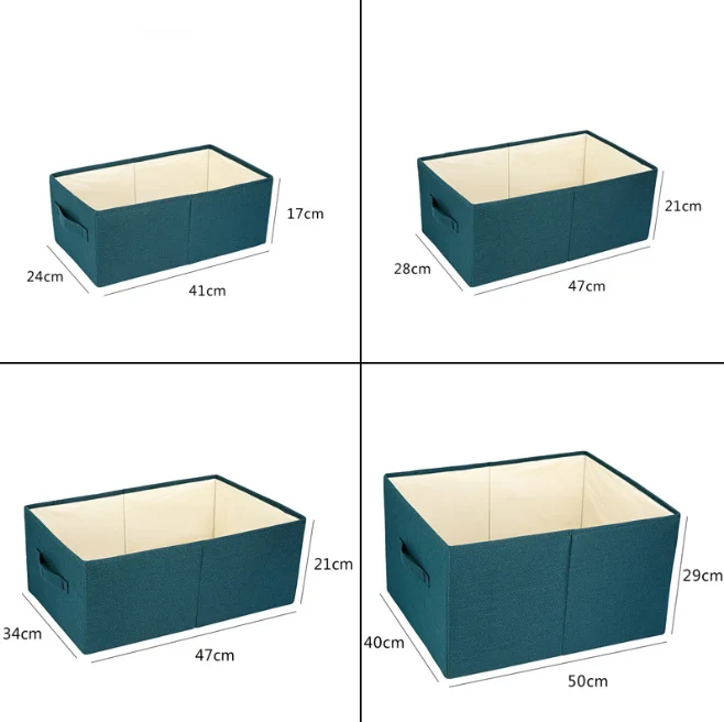 Jjoer Cajas De Almacenaje Cajas OrdenacióN Armario Caja Plegable Hecho De  Lino con Cubierta Caja De Almacenaje For Almacenamiento Ropa 3