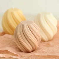 3D Rotating Pillar Candle Silicone Mold Geometric Wave Candle Wax Mould DIY Abstract Art Soap Resin Gypsum Mold Home Craft Decor 4