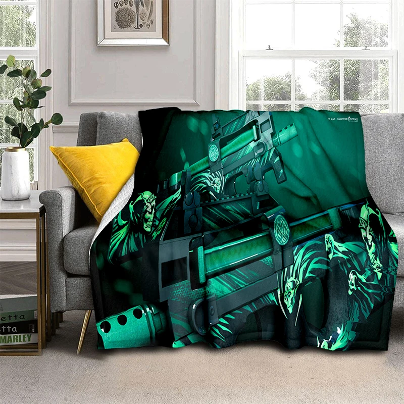 CS GO Blanket Game Blanket Flannel Blanket Super Soft for Bedroom Couch
