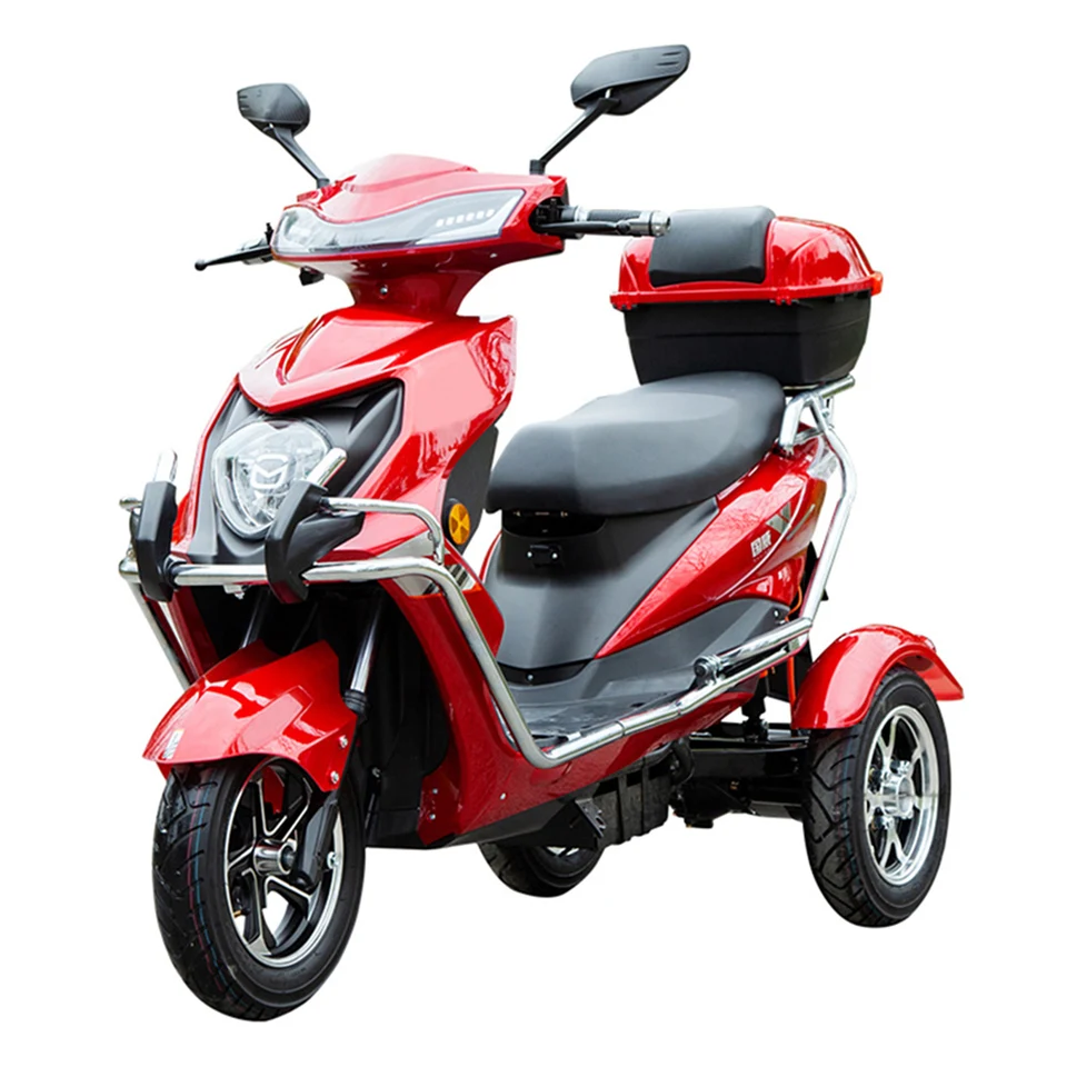 Triciclo eléctrico de 1200W para adulto, Scooter de movilidad con freno de  disco, barra protectora multifuncional