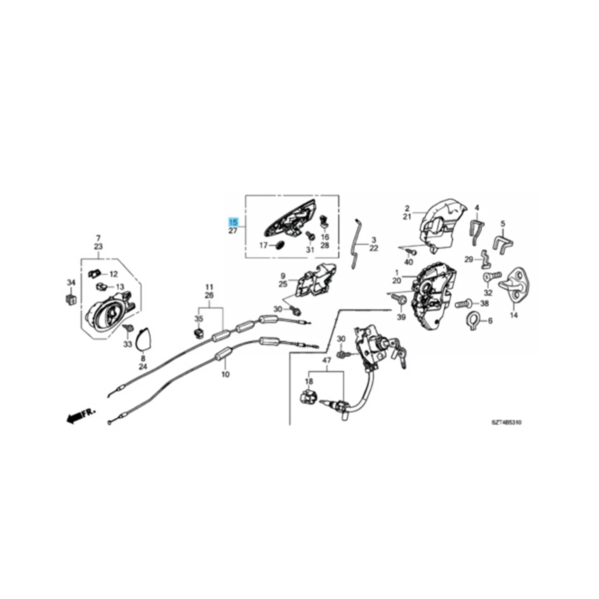 

Задняя сторона для CRZ -Z ZF1 ZF2 2011-2015 72141 -- 003ZE RH